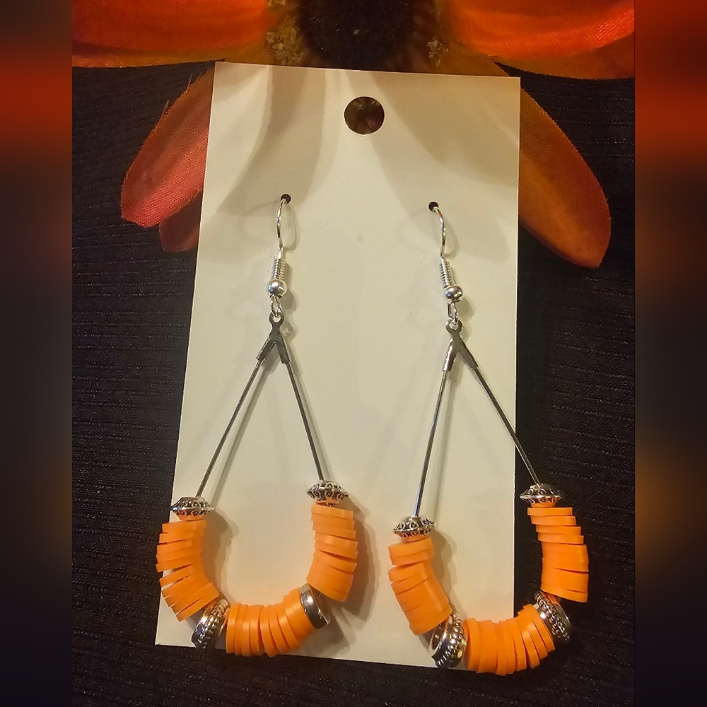 Orange Dangle Earrings